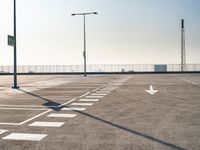 the empty parking lot is ready to be used as an event space for people to gather