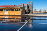 a store building sits empty and needs to be filled with water from the street side