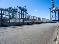 Clear Sky Over Industrial Area in Bremerhafen, Germany