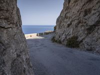 Clear Sky in Mallorca: Wall of Rocks and the Sea