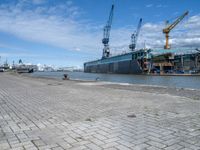 Clear Sky Over Bremen Harbor