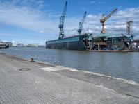 Clear Sky Over Bremen Harbor