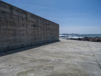 Clear Sky in Porto, Portugal with Concrete Wall