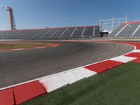 Race Track and Grandstand under Clear Sky