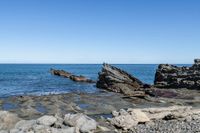 the water is still clear on this sunny day, so it looks great with the rocks in the foreground