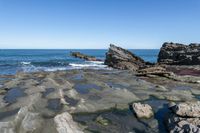 the water is still clear on this sunny day, so it looks great with the rocks in the foreground