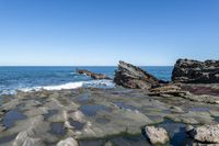 the water is still clear on this sunny day, so it looks great with the rocks in the foreground