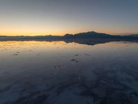 Clear Sky over Salt Lake Desert at Dawn