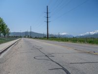 Clear Sky in Utah: Rural Road with a Mountain View