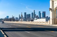 a view of the city skyline from across the street from the bikeway bridge in downtown la jolla