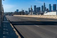 a view of the city skyline from across the street from the bikeway bridge in downtown la jolla