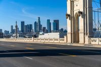 a view of the city skyline from across the street from the bikeway bridge in downtown la jolla