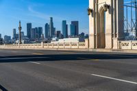 a view of the city skyline from across the street from the bikeway bridge in downtown la jolla