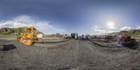 this fish - eye lens is a 3d panorama to show what looks like construction works