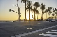 Coastal City at Dawn on Road