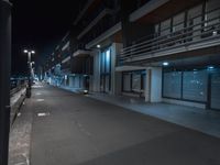 Coastal City at Night: Lights and Ocean View