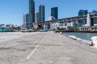 Coastal City: A Pier Overlooking the Ocean with Clear Sky