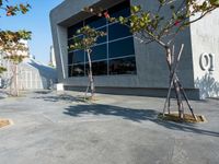 a building with two trees in front of it that reads gourmeto on the outside