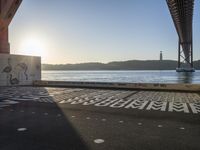 Coastal Cityscape in Lisbon, Portugal at Dawn