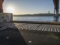 Coastal Cityscape in Lisbon, Portugal at Dawn