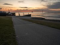 Coastal Germany Dawn on Asphalt Road 002