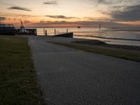 Coastal Germany Dawn on Asphalt Road 003