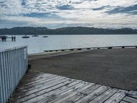 Coastal Jetty on Open Space Lake with Wooden Flooring