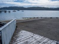 Coastal Jetty on Open Space Lake with Wooden Flooring