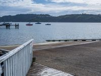 Coastal Jetty on Open Space Lake with Wooden Flooring