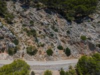 Aerial View of Coastal Landscape in Mallorca, Spain