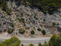 Aerial View of Coastal Landscape in Mallorca, Spain