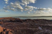 Coastal Landscape at Dawn: Sunlight on the Ocean