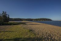 Coastal Landscape with Clear Sky and Beach