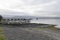 Coastal Landscape at Dawn with Grey Sky over the Ocean