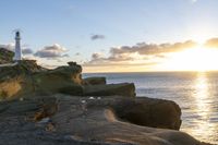 Coastal Landscape at Dawn with Sun over Ocean 005