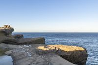 a long exposure photo of an outdoor beach area near the water on a sunny day