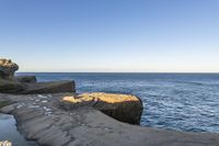 a long exposure photo of an outdoor beach area near the water on a sunny day