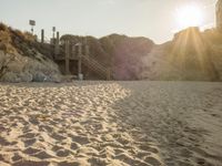 Coastal Landscape: Sandy Beaches and Towering Cliffs