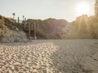 Coastal Landscape: Sandy Beaches and Towering Cliffs