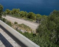 Coastal Landscape in Spain: Armco Barrier overlooking the Ocean