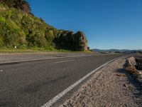 Coastal Mountain Road with Clear Sky