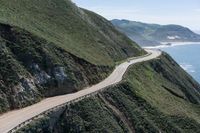 Coastal Mountain Road: Switchback with Ocean View