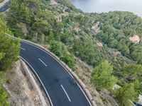 Aerial View of Coastal Road in Mallorca, Spain