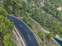 Aerial View of Coastal Road in Mallorca, Spain