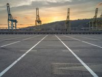 Coastal Road in Barcelona, Spain at Dawn