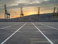 Coastal Road in Barcelona, Spain at Dawn