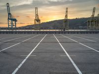 Coastal Road in Barcelona, Spain at Dawn