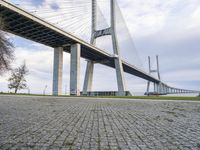 Coastal Road with Bridge and Nature Landscape in Lisbon, Portugal