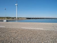 Coastal Road in Holland with Azure Ocean and Windmills - 005