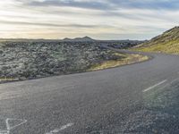 Coastal Road with Iceland Mountain View